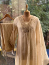 Beige Mul Dupatta Set