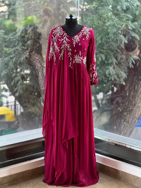 Purple Handwork Gown