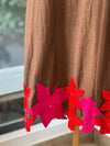 Brown Mul Tunic With Embroidery