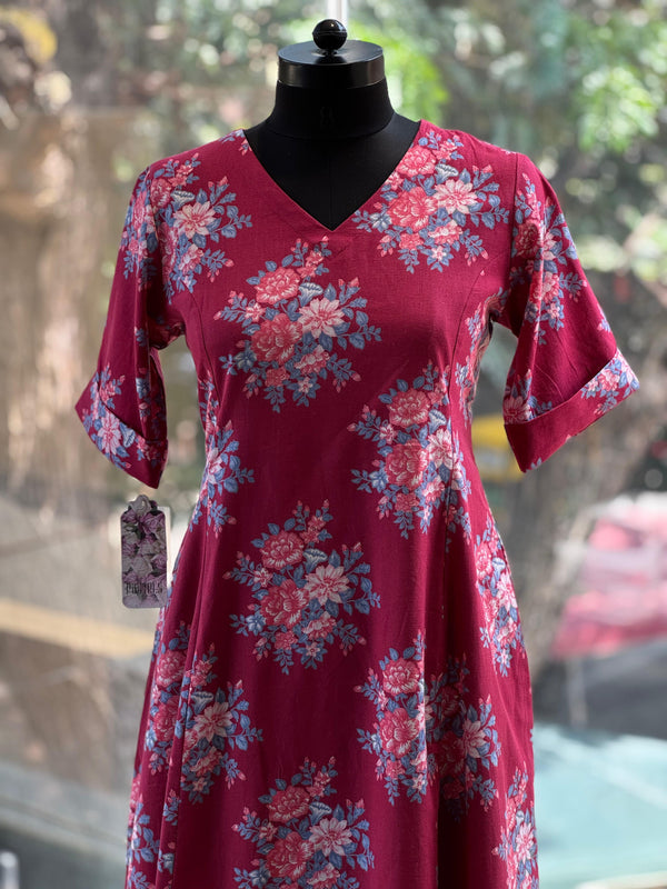 Plum floral tunic