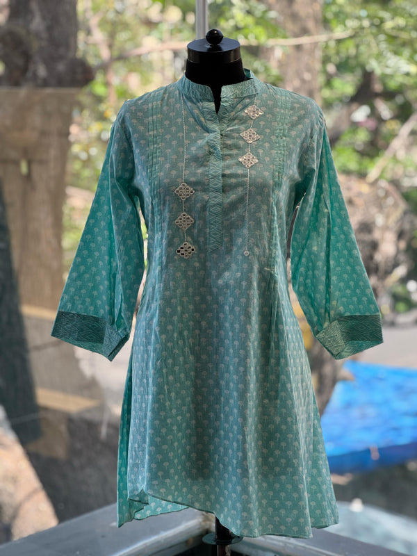 Blue Mirror Embroidered Co Ord