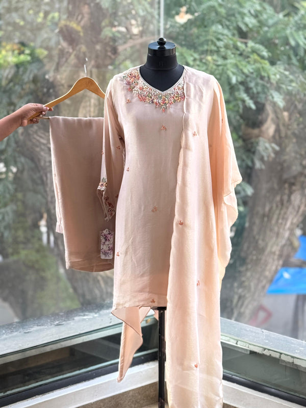 Peach Tissue Palazzo Set