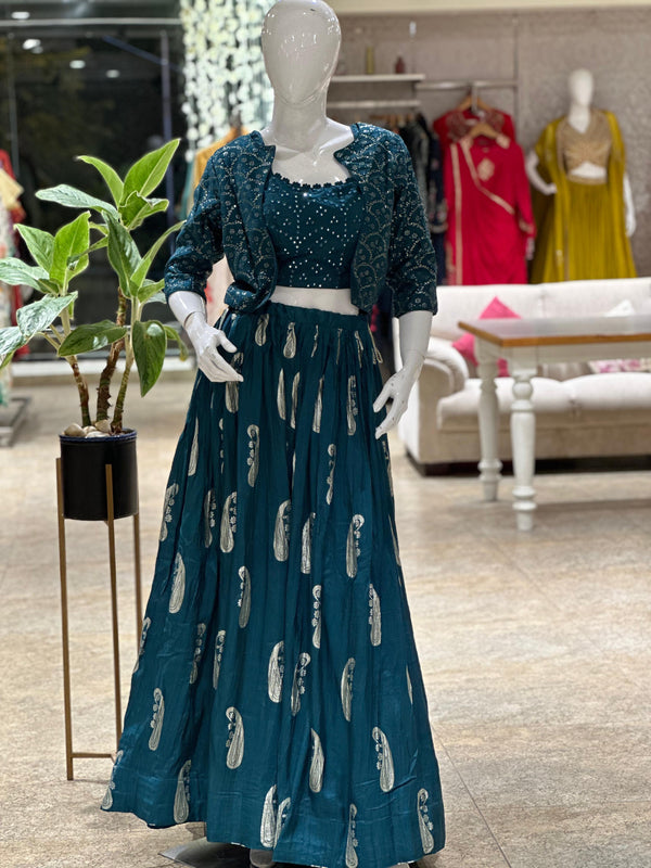 Teal Lehenga