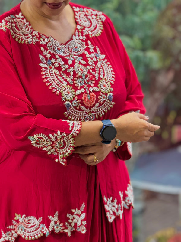 Red Skirt Set