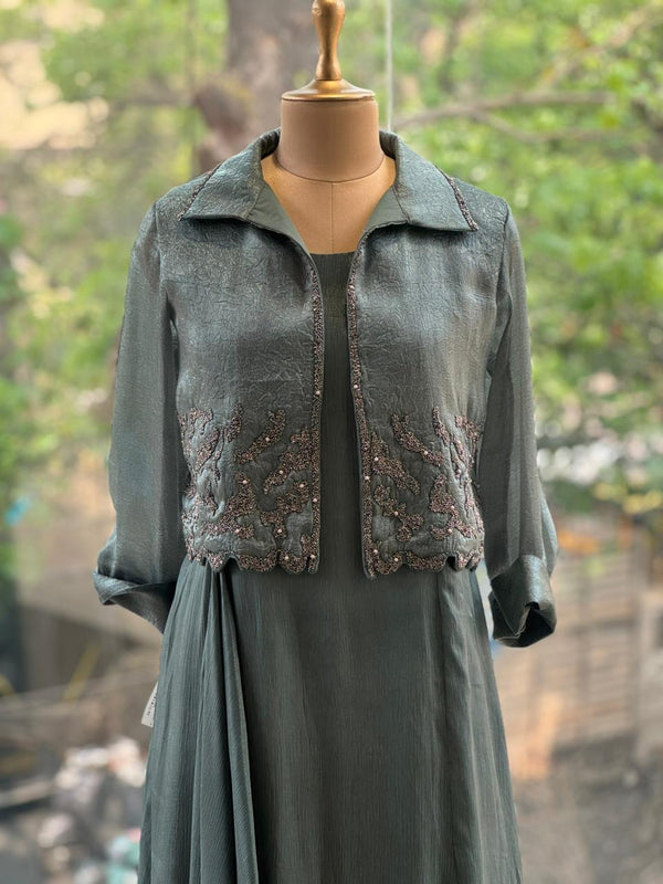 Green Tissue Jacket Set