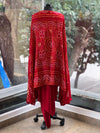 Red Bandhej Cape Set