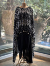 Black Crushed Cape Set