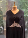 Black Satin Silk Gown