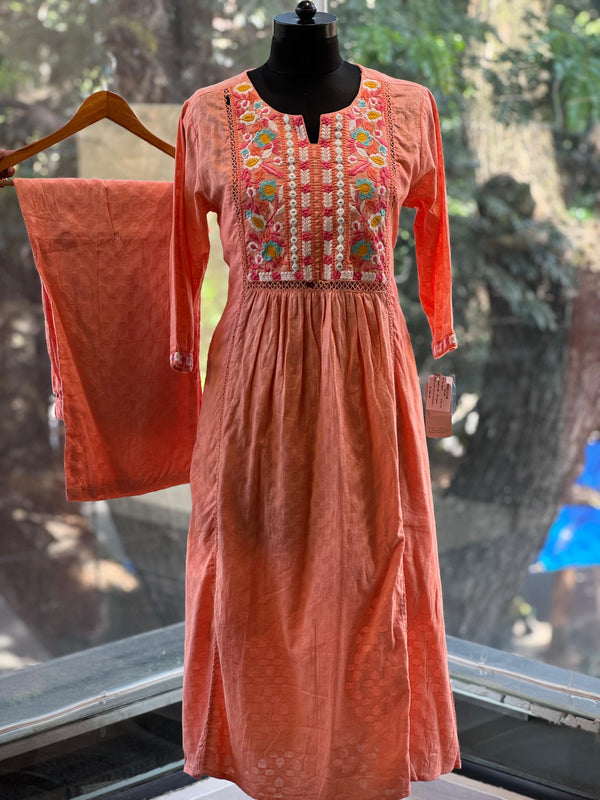 Peach Thread EmbroideredCo Ord