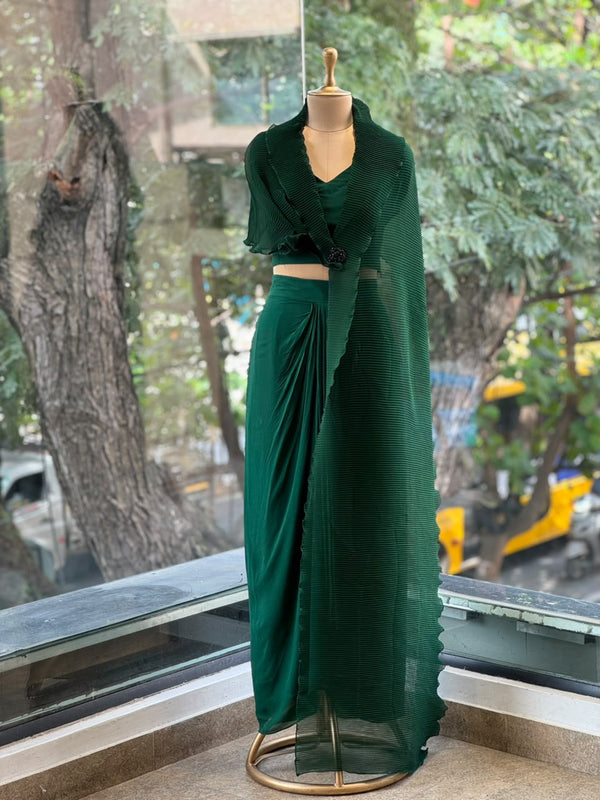 Green Cush Flap Skirt Set