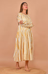 Yellow Stripes Print Dress