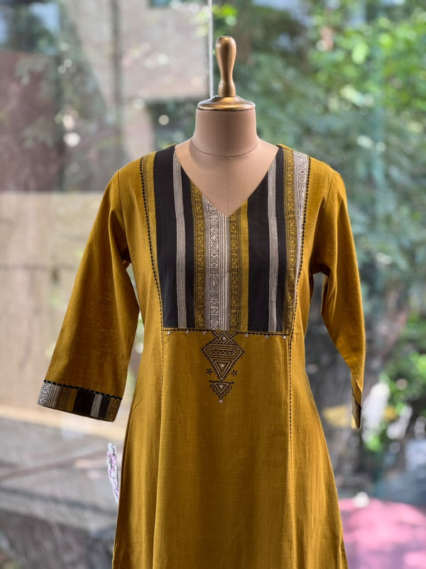 Mustard Yellow V Neck Tunic