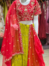 Greenish Yellow Lehenga Set