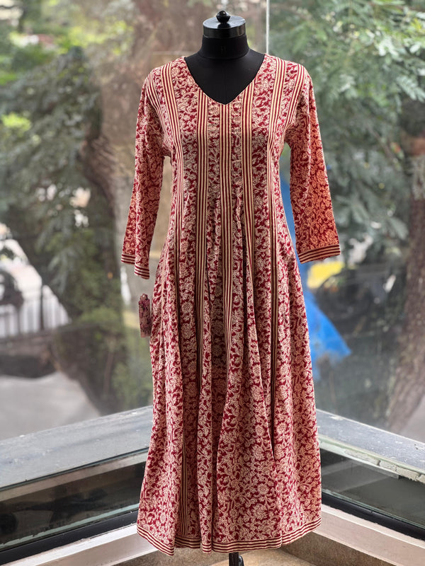 Maroon Dupatta Set