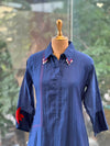 Blue Mul Tunic With Embroidery