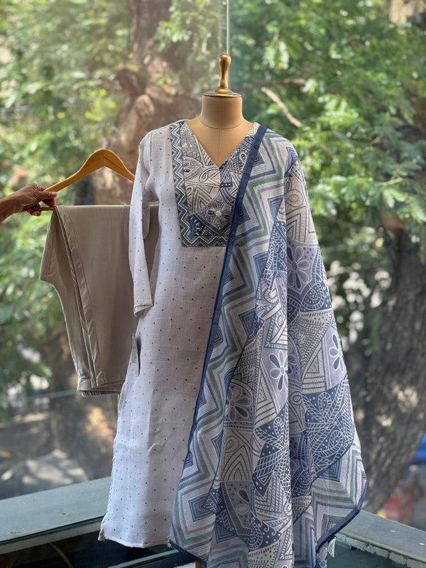 Blue Digital Print Suit