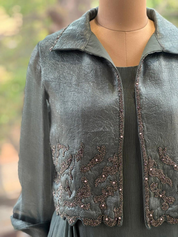 Green Tissue Jacket Set