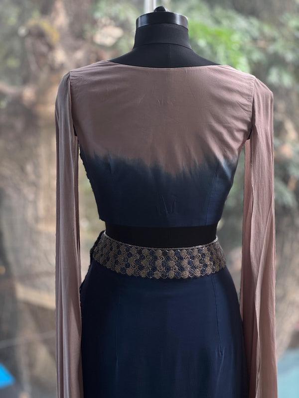 Blue Shaded Cape Set