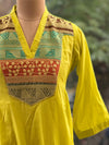 Yellow Patch Work Yoke Suit
