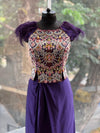 Purple Intricate Work Skirt Set
