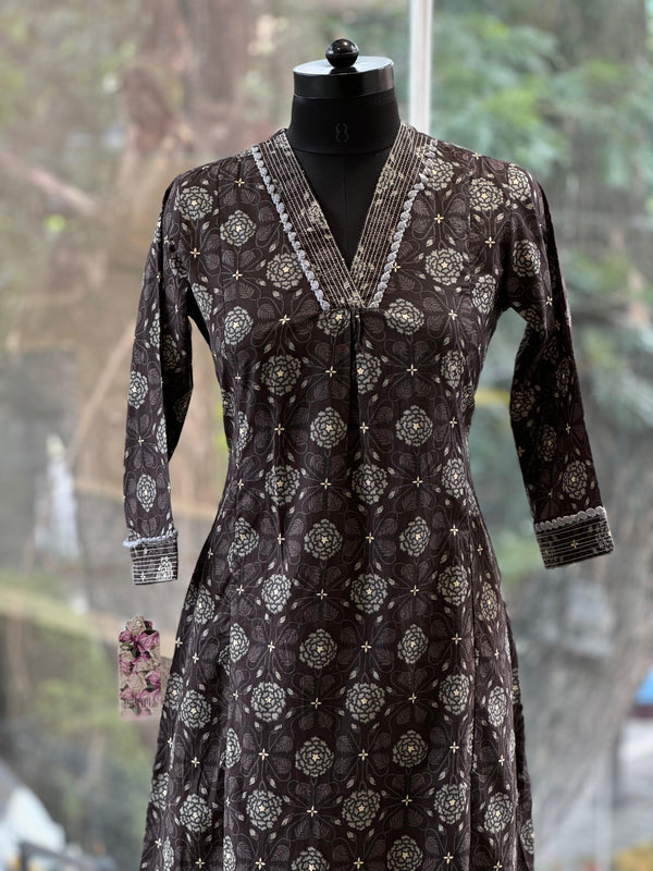 Black Lace V Neck Tunic