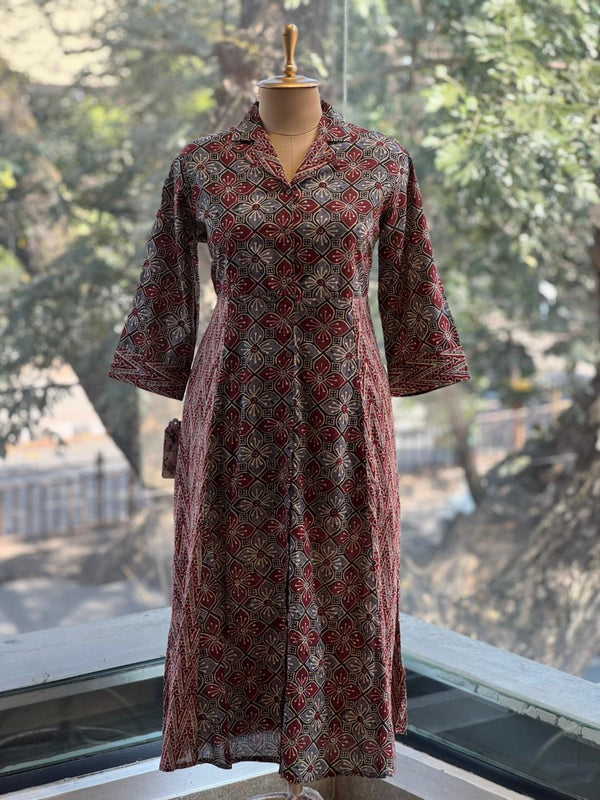 Maroon Printed Tunic