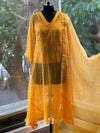 Yellow silk kota dupatta set