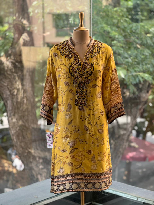 Yellow Digital Print Suit