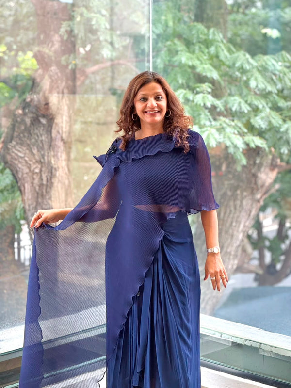 Navy Blue Crush Skirt Set