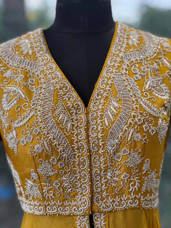 Yellow Designer Made Anarakali Set
