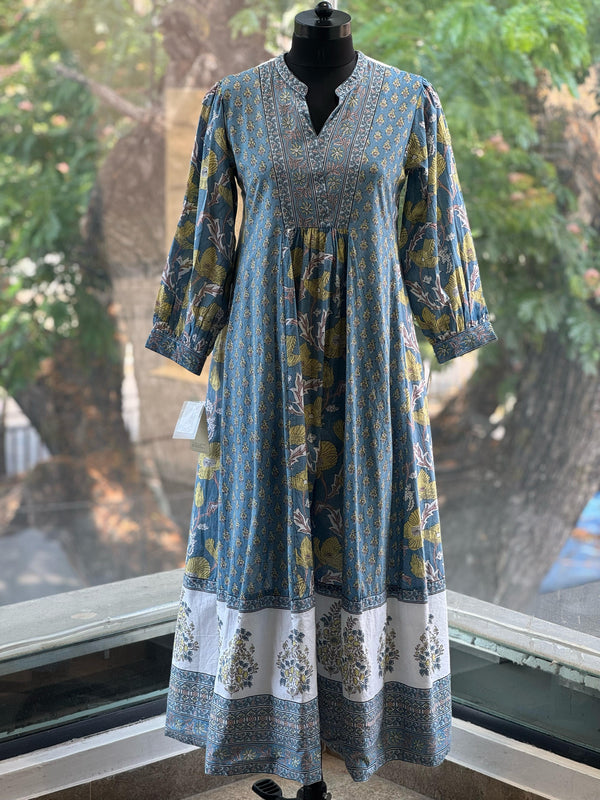 Blue Kalamkari Printed Tunic