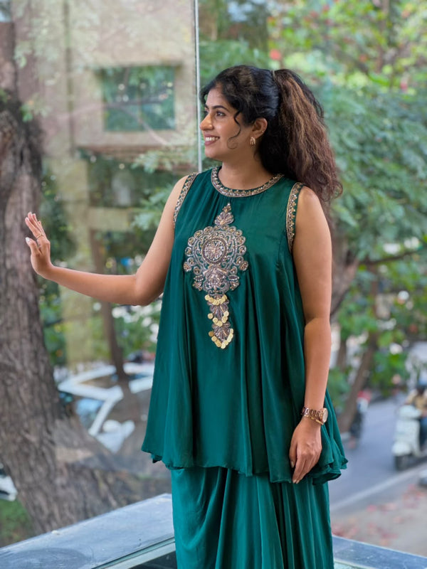 Green Skirt Set