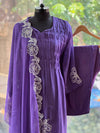 Purple Embroidered Dupatta Set