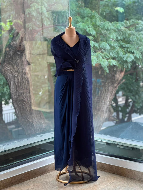 Navy Blue Crush Skirt Set