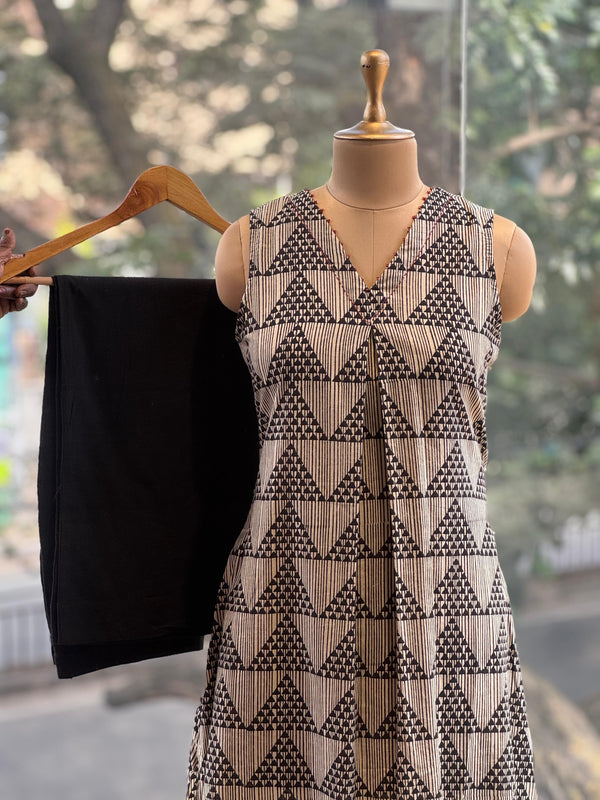 Cream/Black Printed Co Ord
