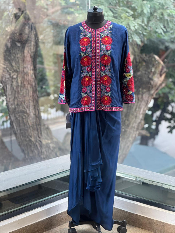 Blue Embroidered Set