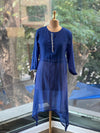 Blue Mul Suit with Shibori Dupatta