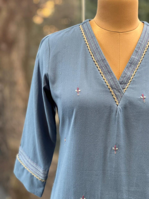 Blue VNeck Co Ord