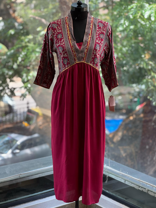 Maroon Alia Cut Tunic