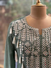 Green Mirror Yoke Dupatta Set