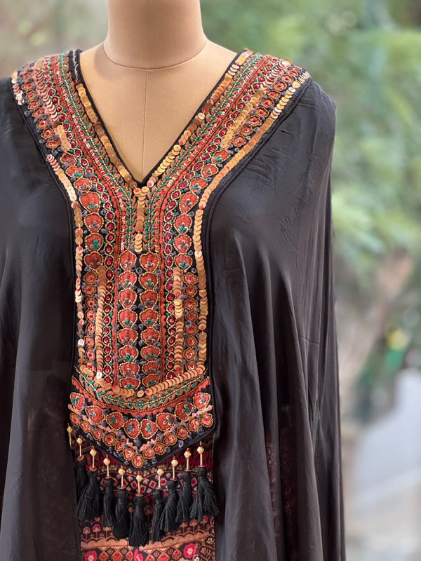Black Cape Style Palazzo Set