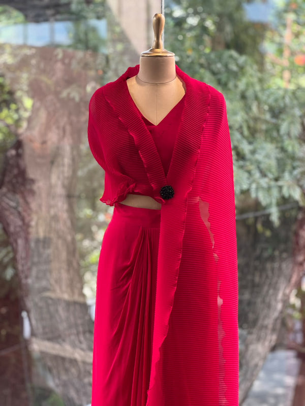 Red Crush Flap Skirt Set