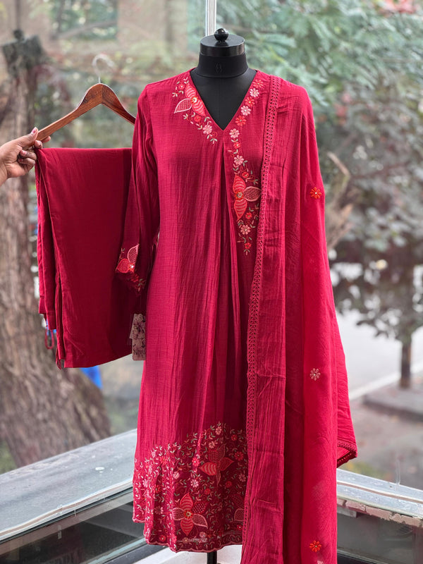Maroon Mul Suit
