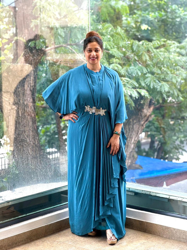 Blue Kaftan Style Gown