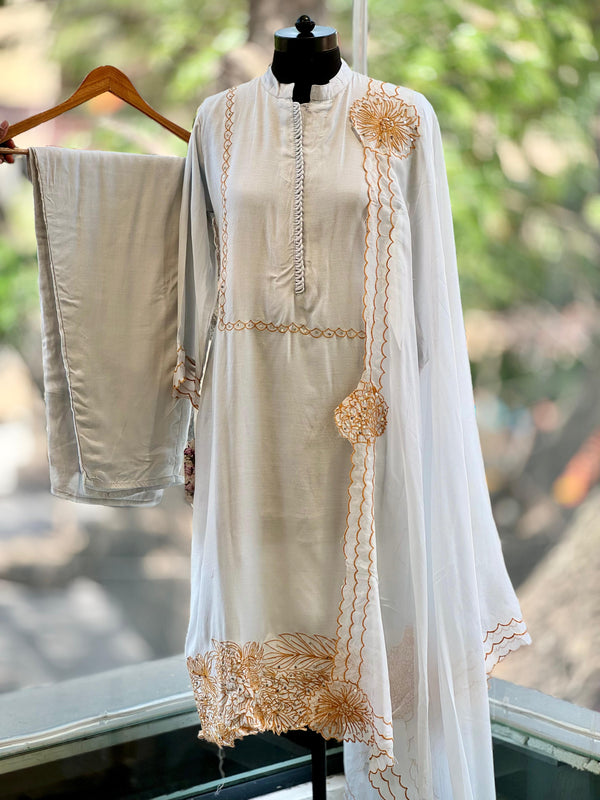 Light Blue Embroidered Dupatta Set