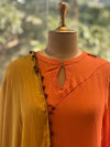 Orange Patch Work Dupatta Set