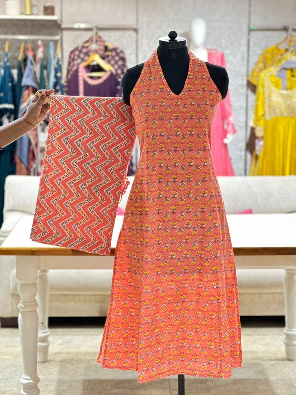 Peach Halter Neck Co Ord