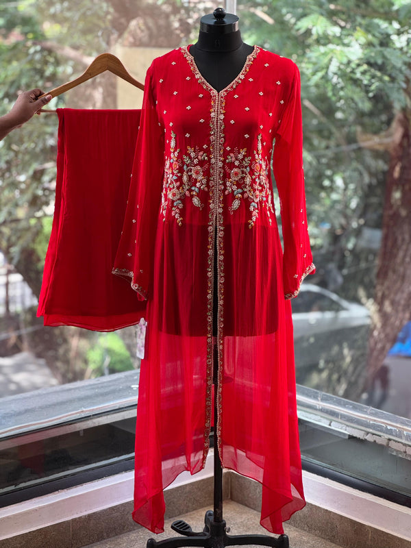 Red Palazzo Set