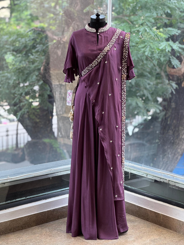 Mauve Drape Gown