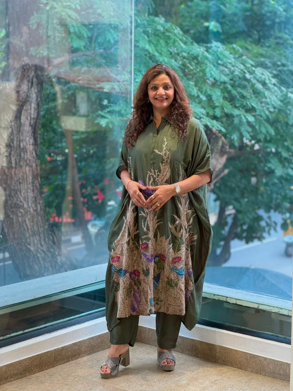 Green Kaftan Co Ord Set